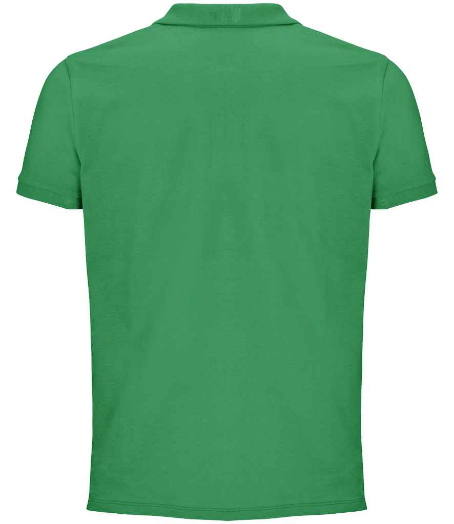 SOL'S Planet Organic Piqué Polo Shirt in Spring Green, back view