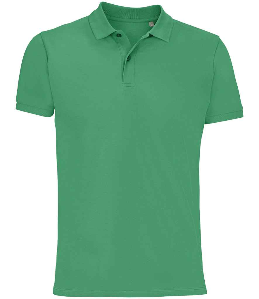 SOL'S Planet Organic Piqué Polo Shirt in Spring Green, front view