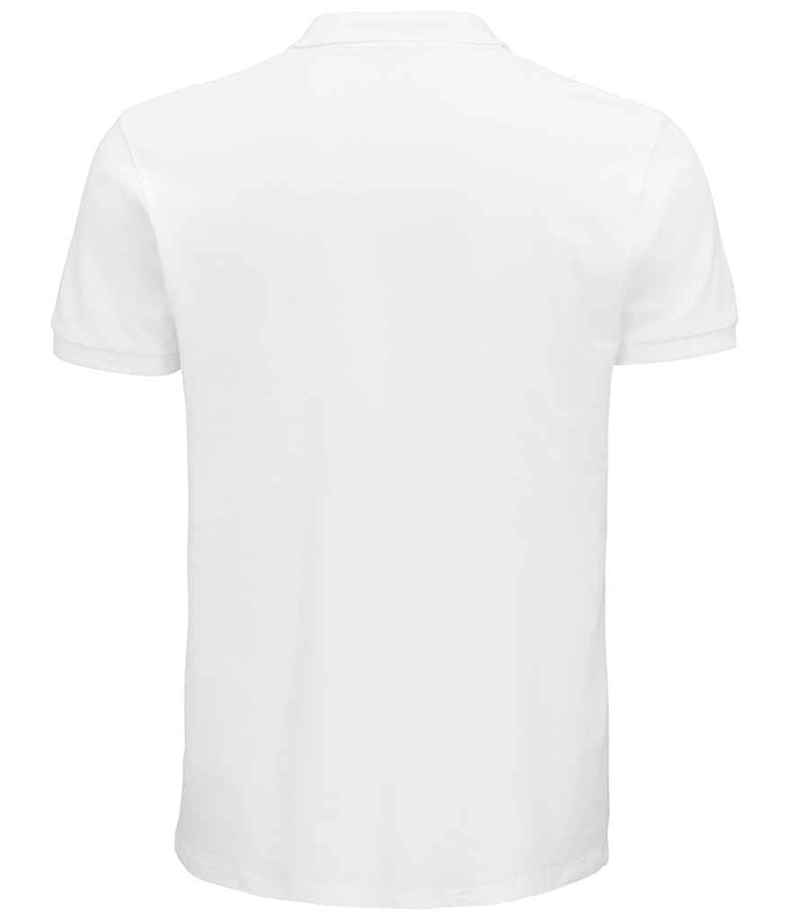 SOL'S Planet Organic Piqué Polo Shirt in White, back view