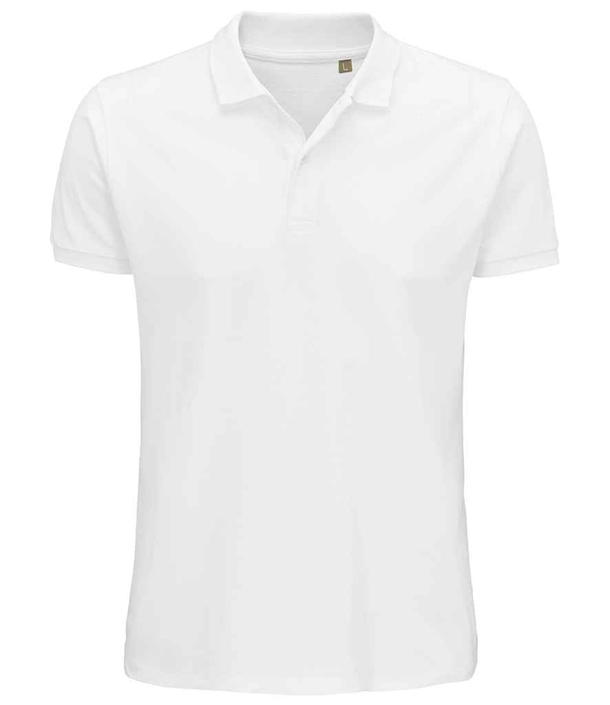 SOL'S Planet Organic Piqué Polo Shirt in White, front view