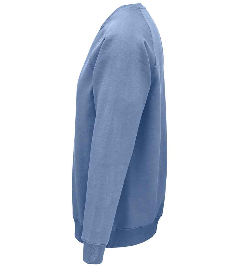 SOL'S Unisex Space Organic Raglan Sweatshirt in Blue, side view