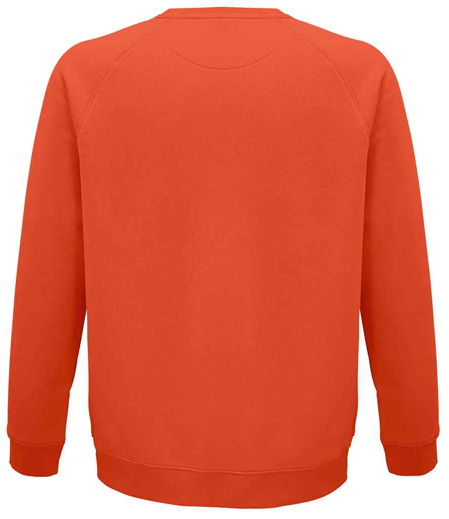 SOL'S Unisex Space Organic Raglan Sweatshirt in Burnt Orange, back view