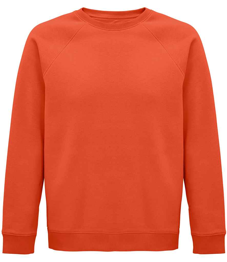 SOL'S Unisex Space Organic Raglan Sweatshirt in Burnt Orange, front view