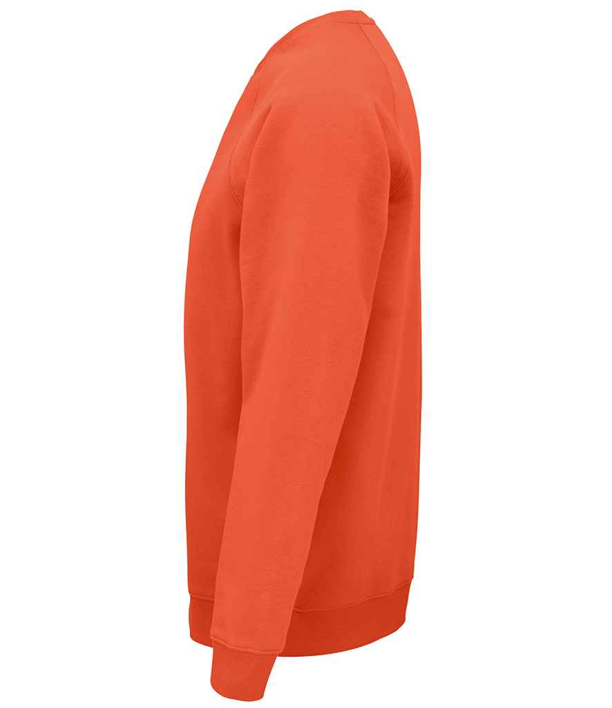 SOL'S Unisex Space Organic Raglan Sweatshirt in Burnt Orange, side view