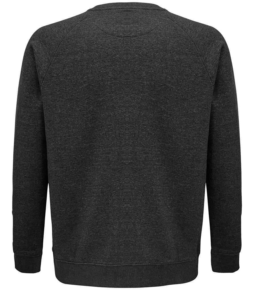 SOL'S Unisex Space Organic Raglan Sweatshirt in Charcoal Marl, back view