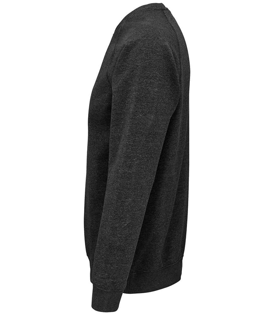 SOL'S Unisex Space Organic Raglan Sweatshirt in Charcoal Marl, side view