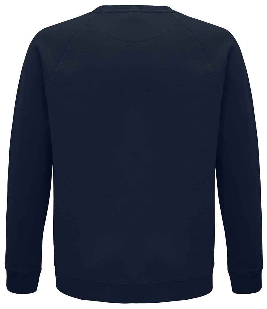 SOL'S Unisex Space Organic Raglan Sweatshirt in French Navy, back view