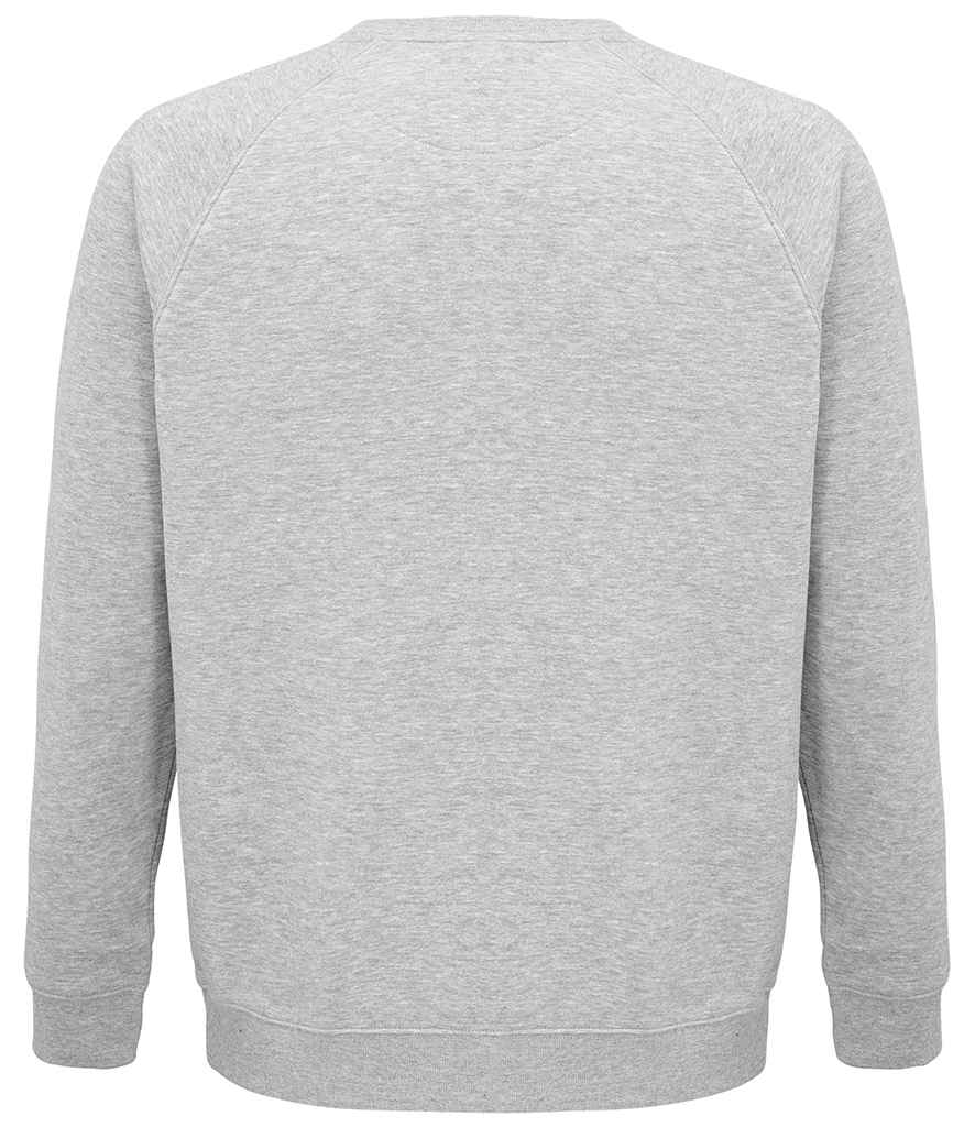 SOL'S Unisex Space Organic Raglan Sweatshirt in Grey Marl, back view