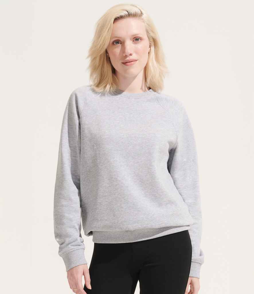 SOL'S Unisex Space Organic Raglan Sweatshirt in Grey Marl
