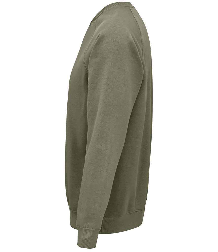 SOL'S Unisex Space Organic Raglan Sweatshirt in Khaki, side view