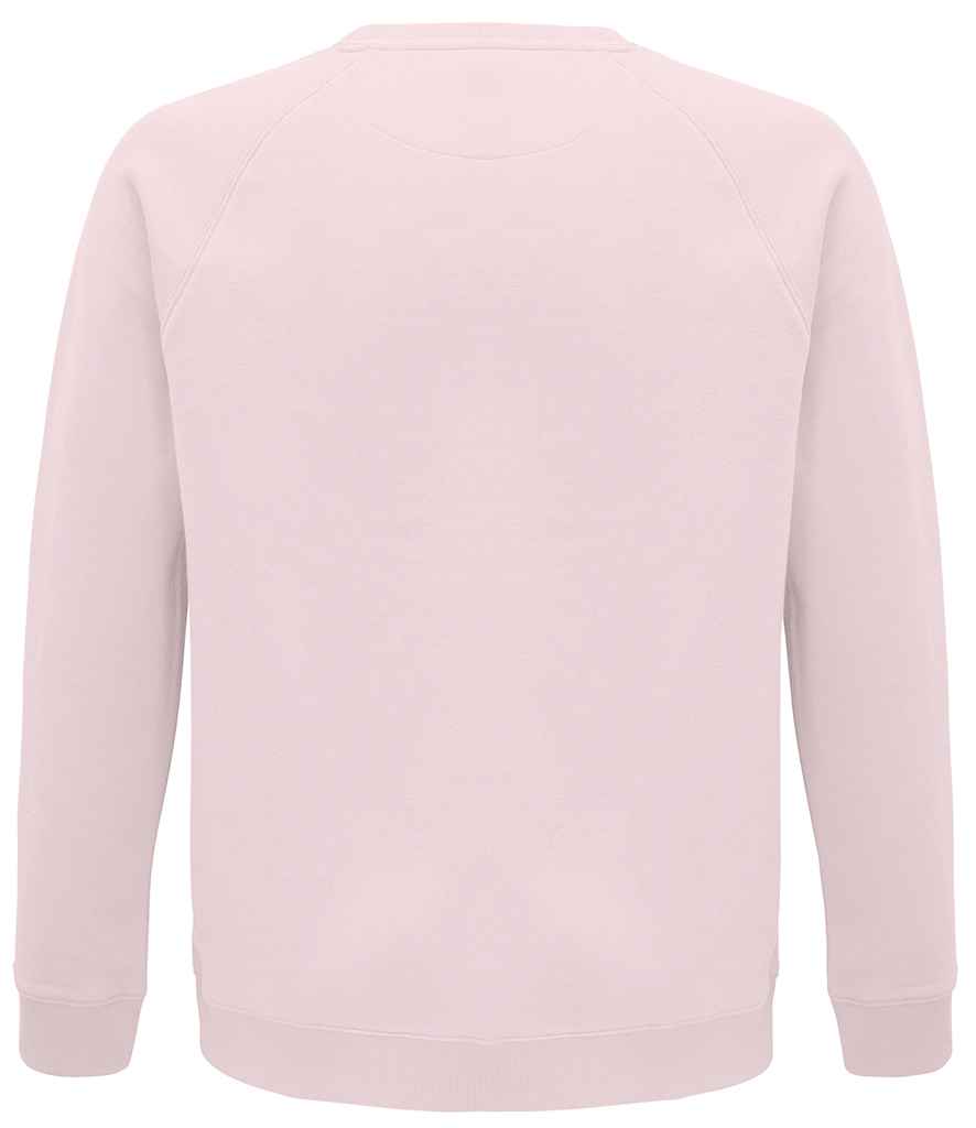 SOL'S Unisex Space Organic Raglan Sweatshirt in Pale Pink, back view