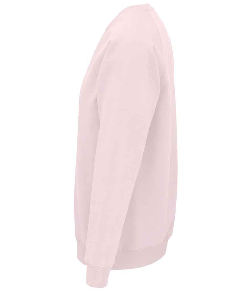 SOL'S Unisex Space Organic Raglan Sweatshirt in Pale Pink, side view