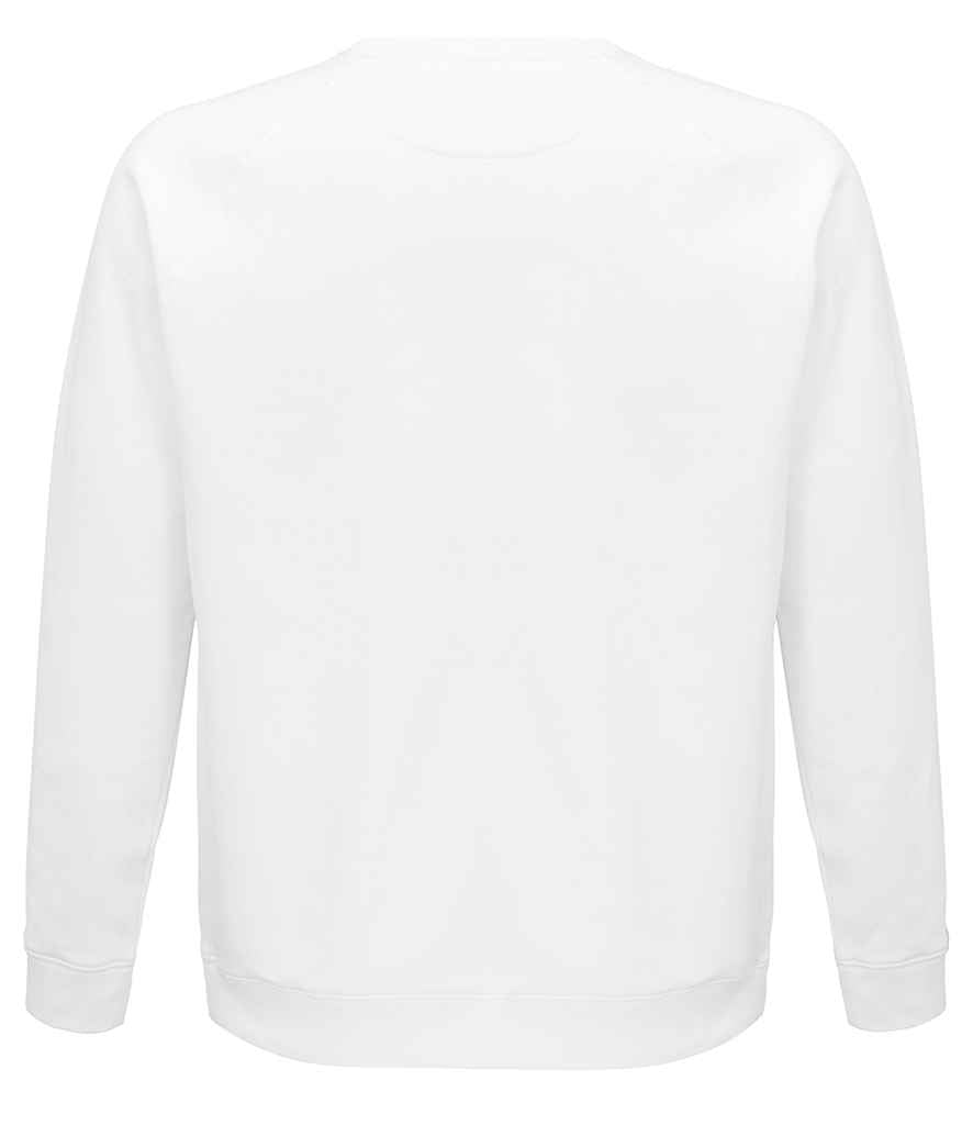 SOL'S Unisex Space Organic Raglan Sweatshirt in White, back view