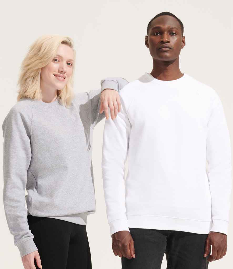 SOL'S Unisex Space Organic Raglan Sweatshirt in White