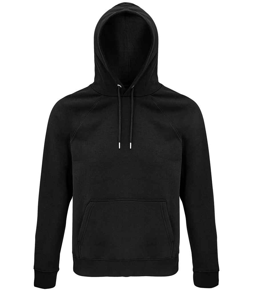 SOL'S Unisex Stellar Organic Hoodie in Black, front view