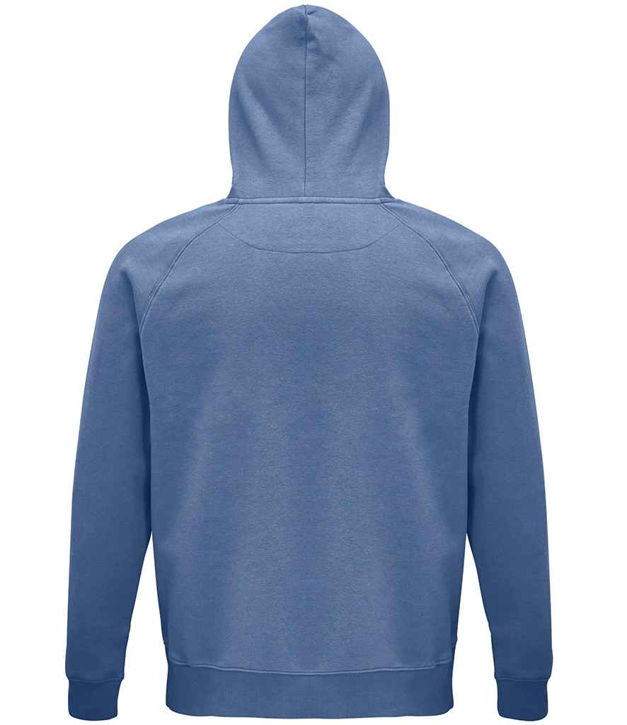 SOL'S Unisex Stellar Organic Hoodie in Blue, back view