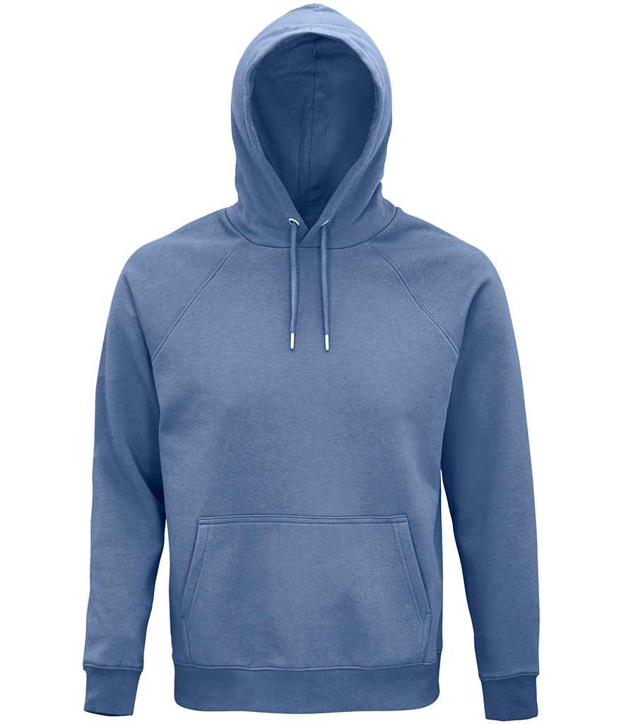 SOL'S Unisex Stellar Organic Hoodie in Blue, front view