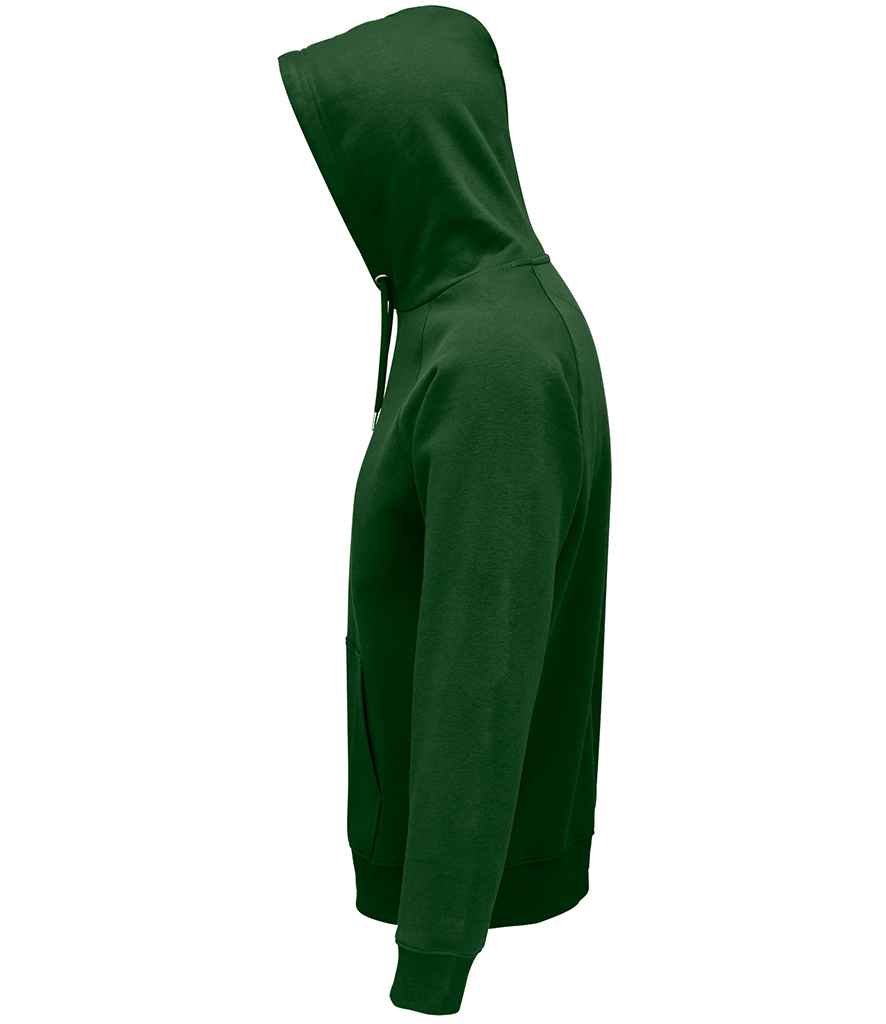 SOL'S Unisex Stellar Organic Hoodie in Bottle Green, side view