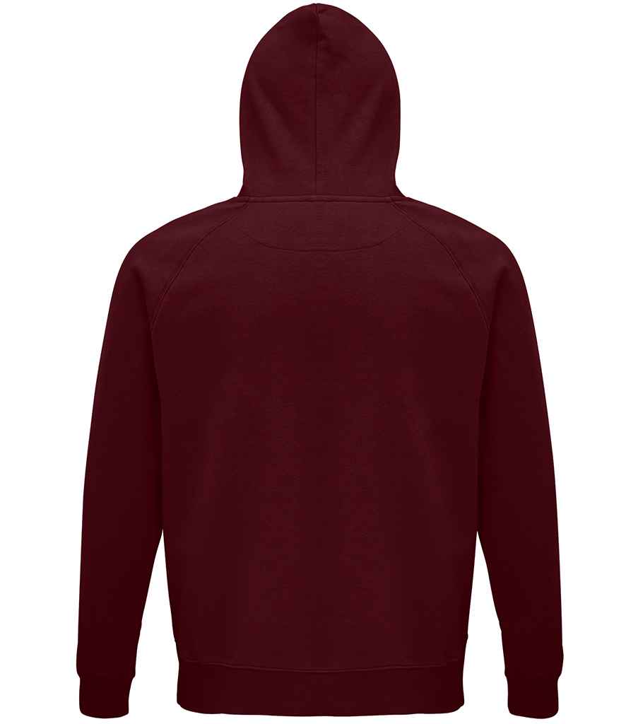 SOL'S Unisex Stellar Organic Hoodie in Burgundy, back view