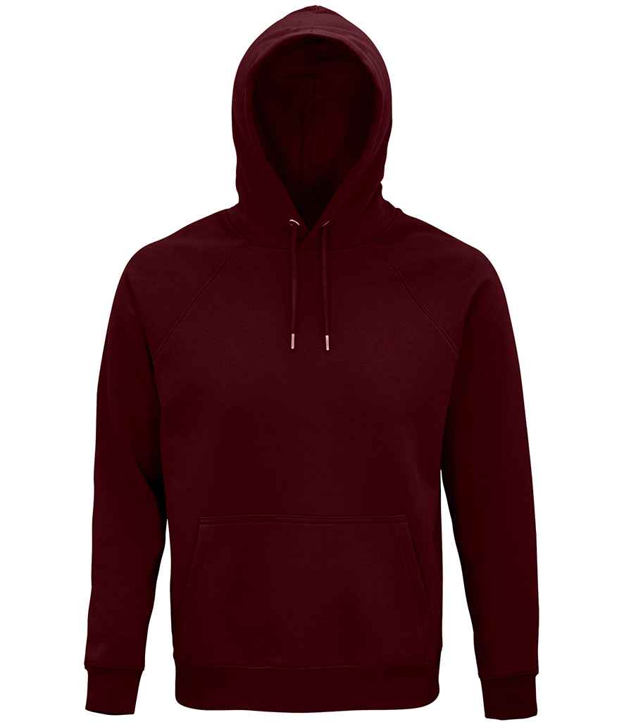 SOL'S Unisex Stellar Organic Hoodie in Burgundy, front view