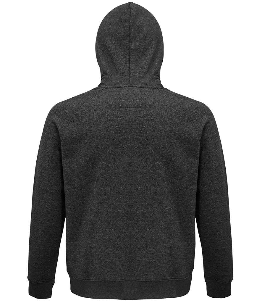 SOL'S Unisex Stellar Organic Hoodie in Charcoal Marl, back view