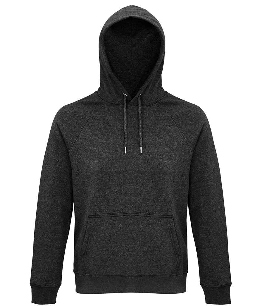 SOL'S Unisex Stellar Organic Hoodie in Charcoal Marl, front view