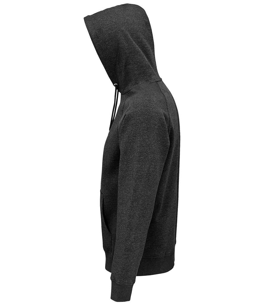 SOL'S Unisex Stellar Organic Hoodie in Charcoal Marl, side view