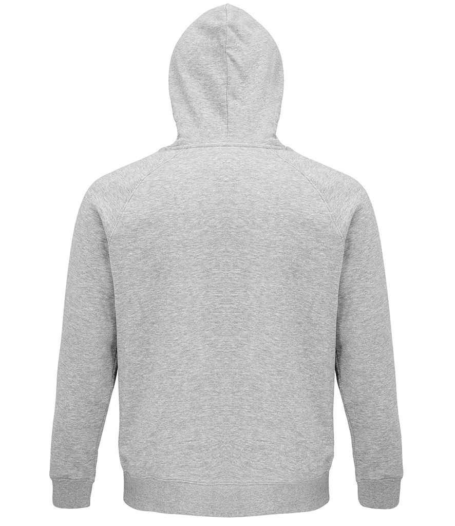 SOL'S Unisex Stellar Organic Hoodie in Grey Marl, back view