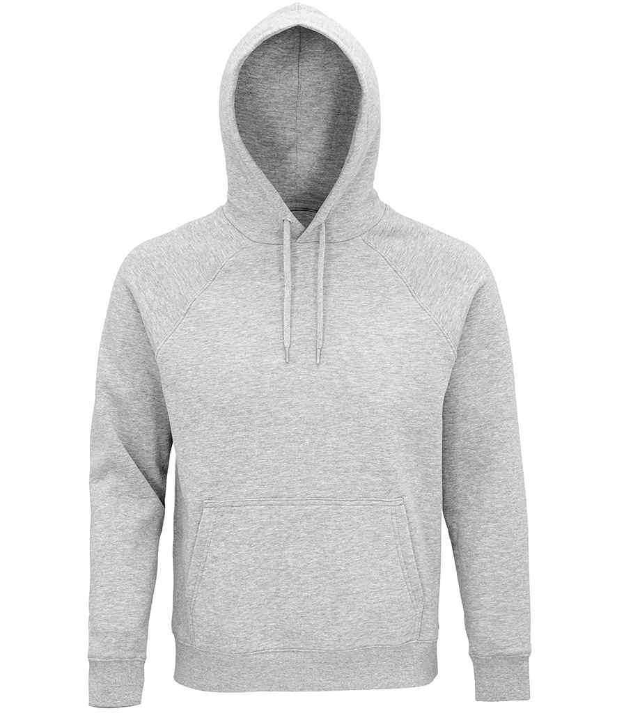SOL'S Unisex Stellar Organic Hoodie in Grey Marl, front view