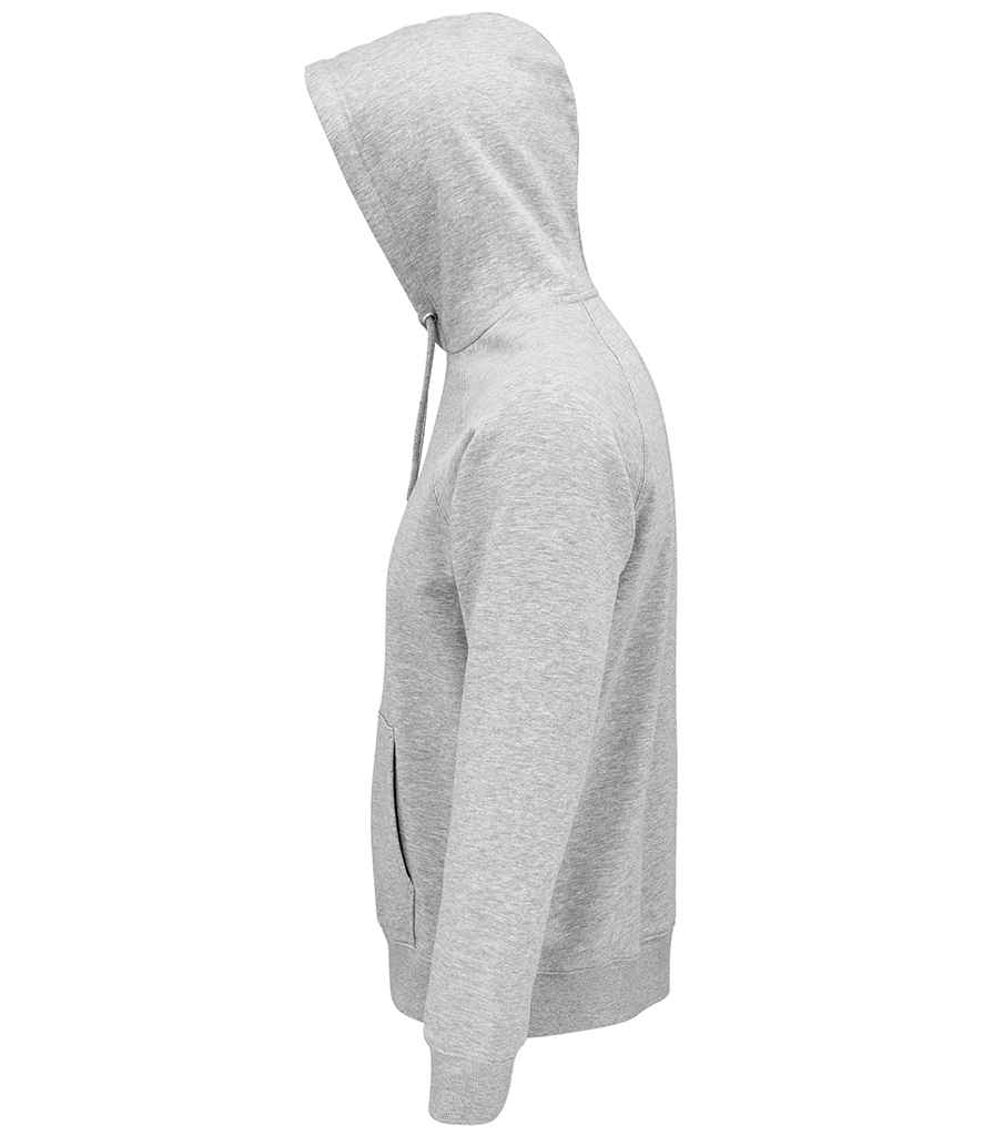 SOL'S Unisex Stellar Organic Hoodie in Grey Marl, side view