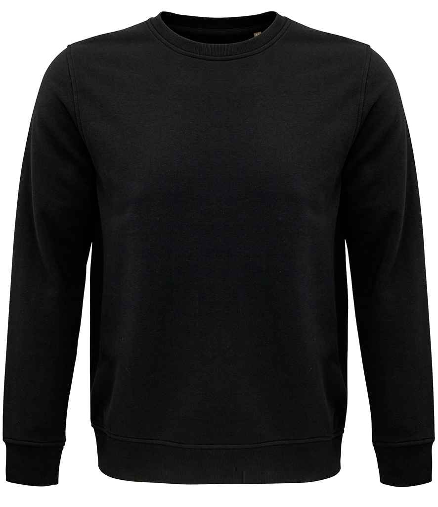 SOL'S Unisex Comet Organic Sweatshirt in Black, front view