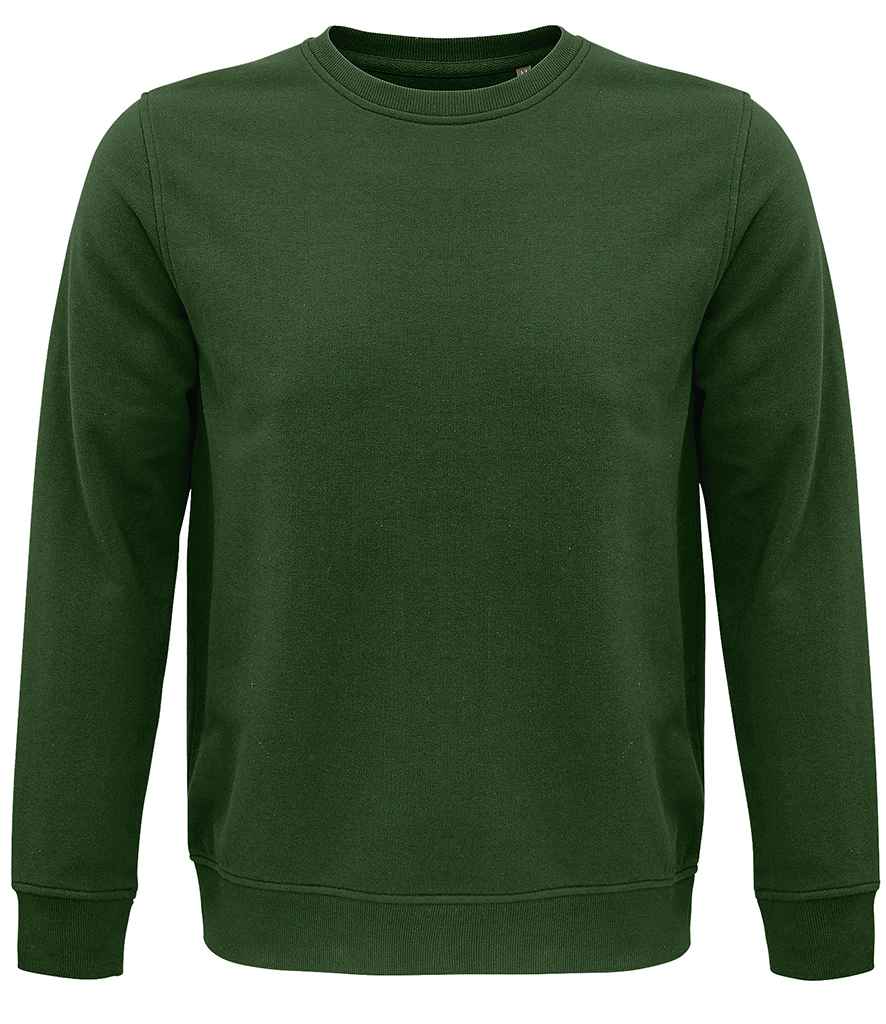 SOL'S Unisex Comet Organic Sweatshirt in Bottle Green, front view