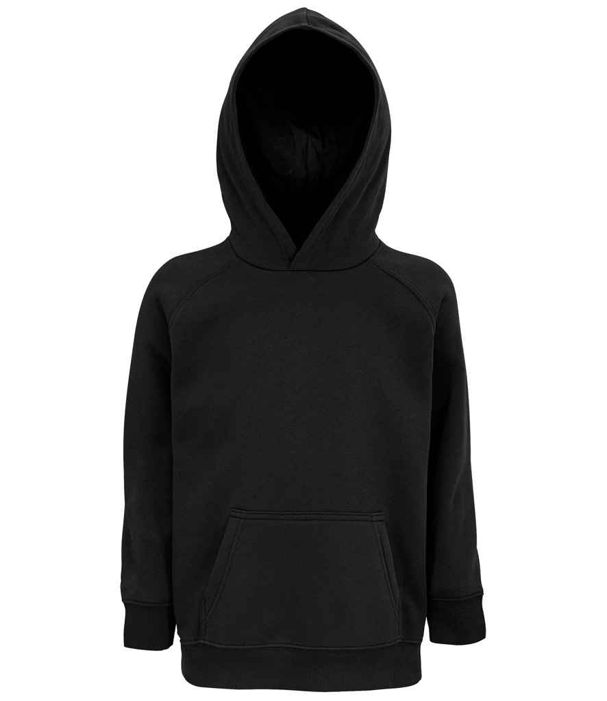 SOL'S Kids Stellar Organic Hoodie in Black, front view