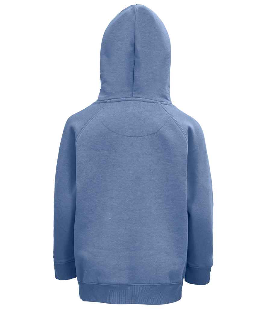 SOL'S Kids Stellar Organic Hoodie in Blue, back view