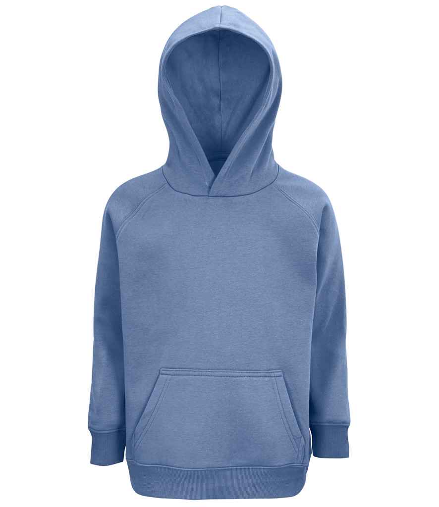 SOL'S Kids Stellar Organic Hoodie in Blue, front view