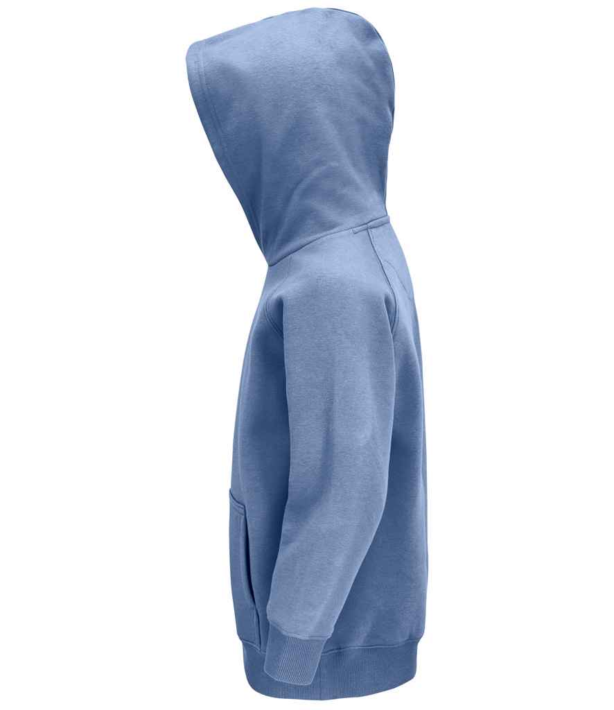 SOL'S Kids Stellar Organic Hoodie in Blue, side view