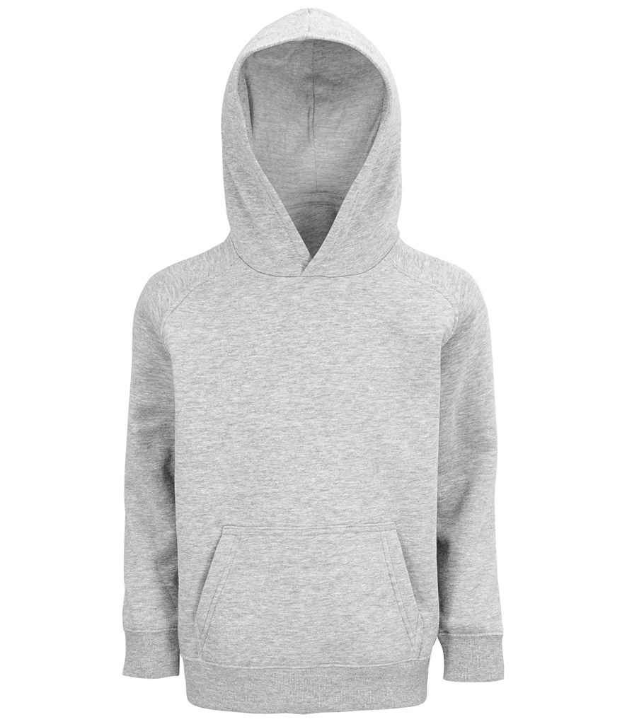 SOL'S Kids Stellar Organic Hoodie in Grey Marl, front view
