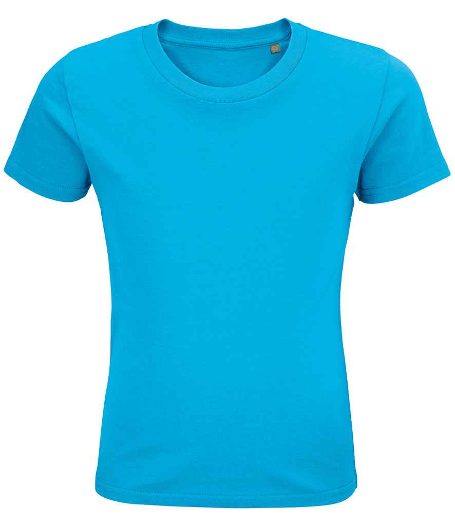 SOL'S Kids Pioneer Organic T-Shirt in Aqua, front view