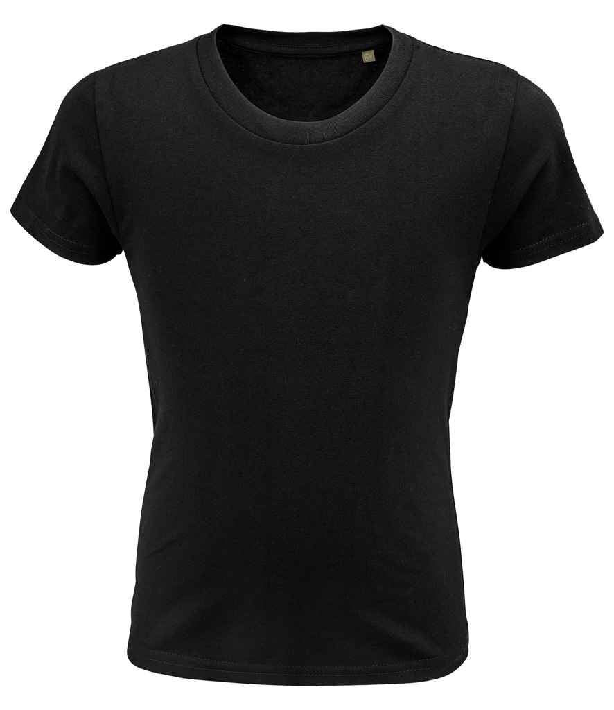 SOL'S Kids Pioneer Organic T-Shirt in Deep Black, front view