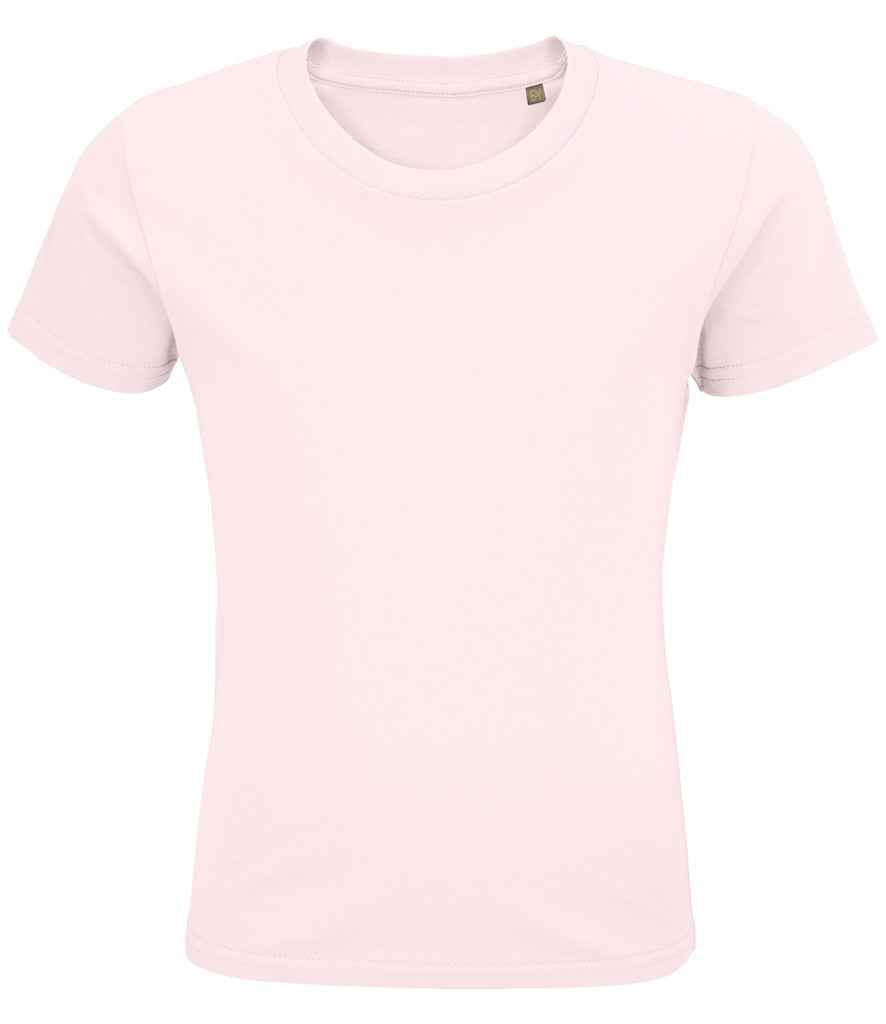 SOL'S Kids Pioneer Organic T-Shirt in Pale Pink, front view