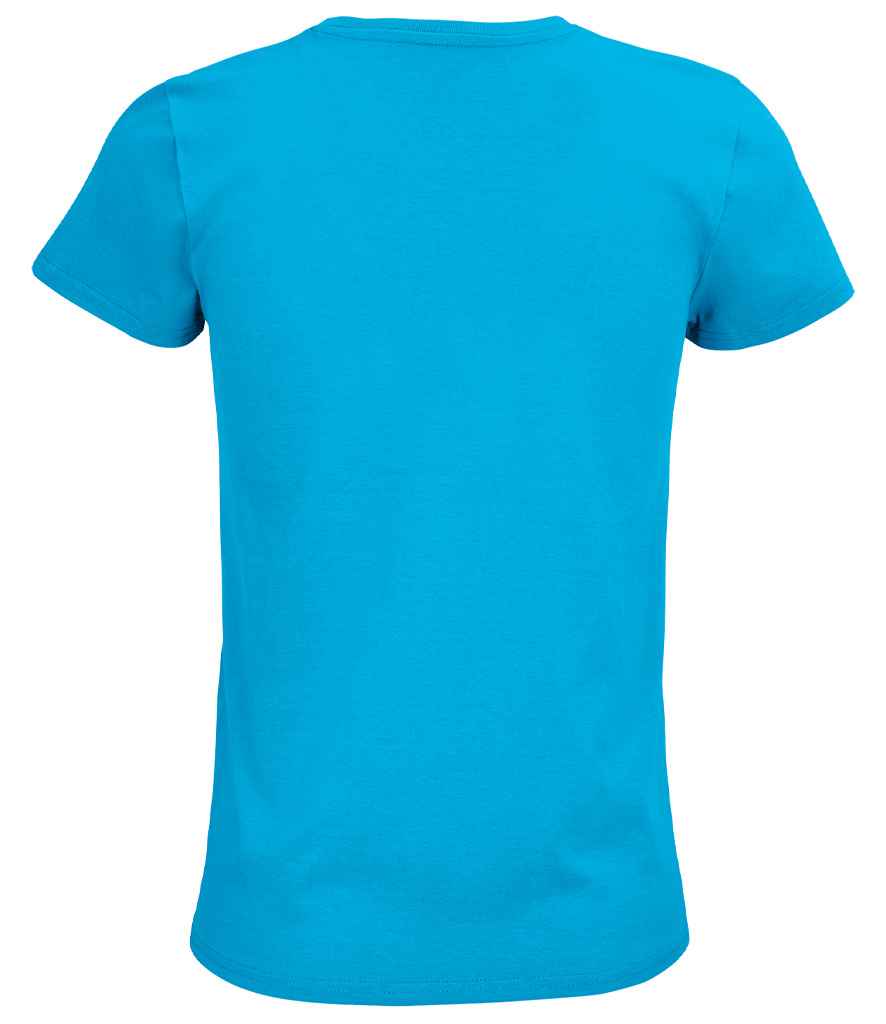 SOL'S Ladies Pioneer Organic T-Shirt in Aqua, back view
