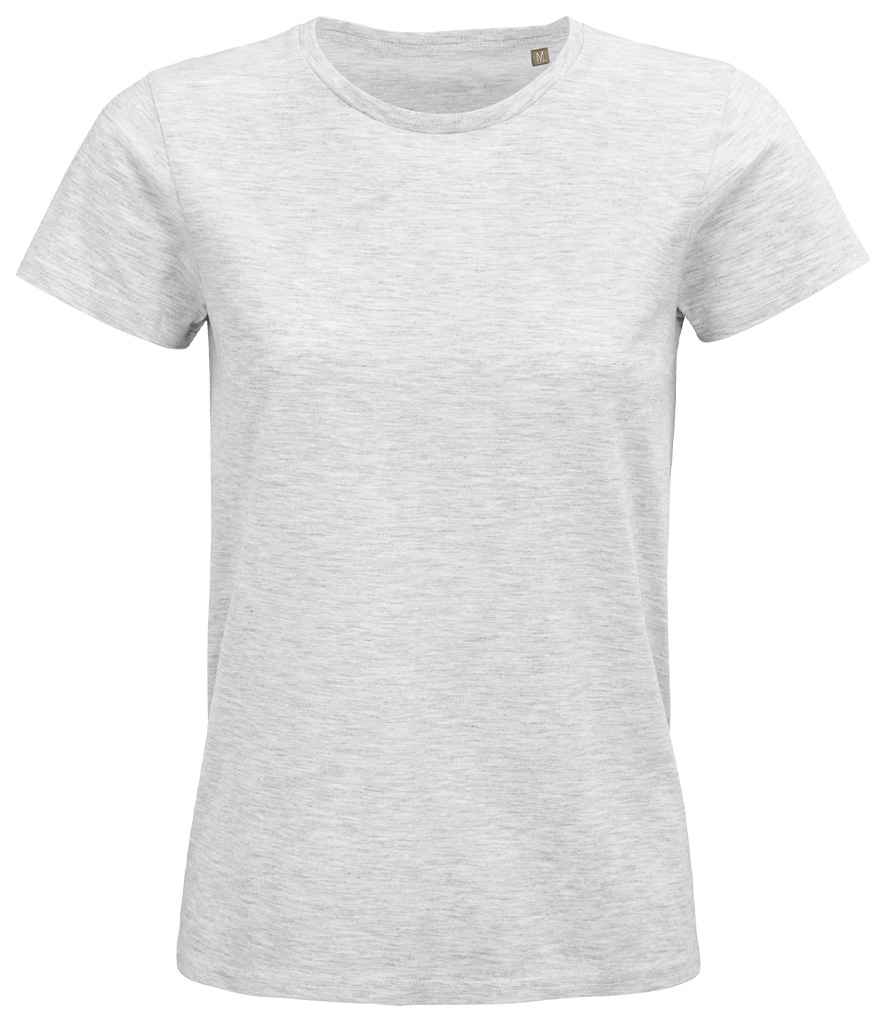 SOL'S Ladies Pioneer Organic T-Shirt in Ash, front view