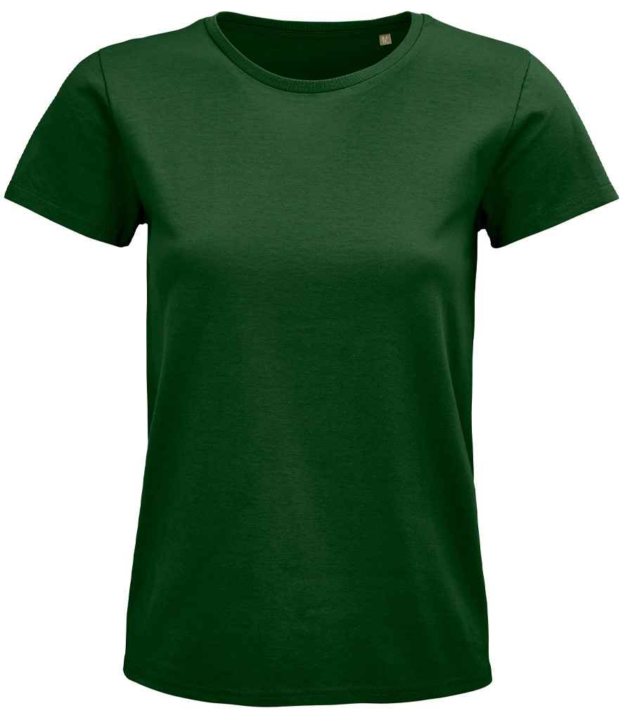 SOL'S Ladies Pioneer Organic T-Shirt in Bottle Green, front view