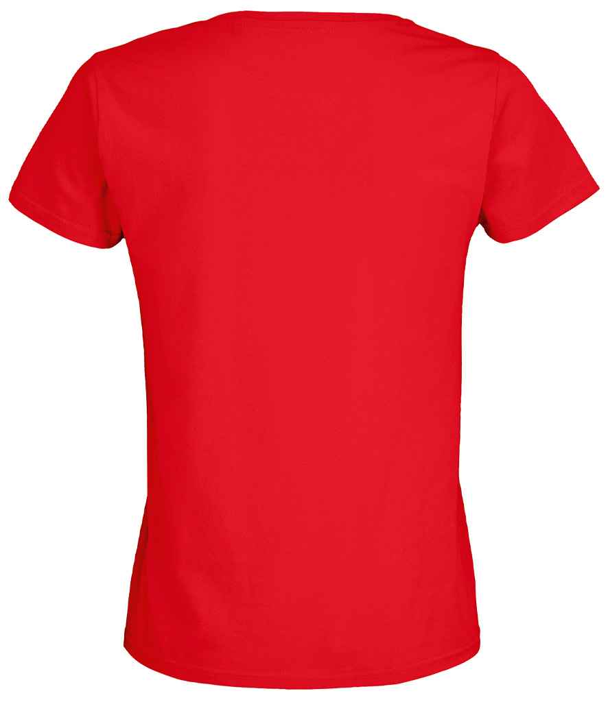 SOL'S Ladies Pioneer Organic T-Shirt in Bright Red, back view