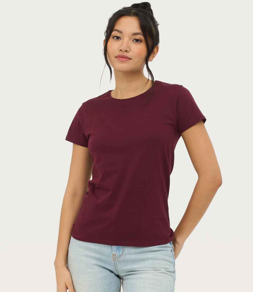 SOL'S Ladies Pioneer Organic T-Shirt in Burgundy