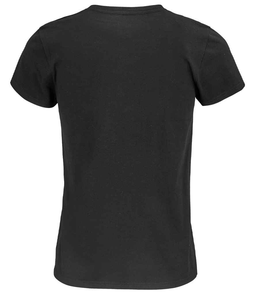 SOL'S Ladies Pioneer Organic T-Shirt in Deep Black, back view