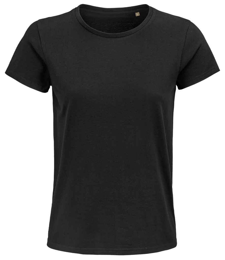 SOL'S Ladies Pioneer Organic T-Shirt in Deep Black, front view