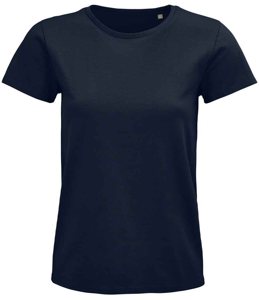 SOL'S Ladies Pioneer Organic T-Shirt in French Navy, front view