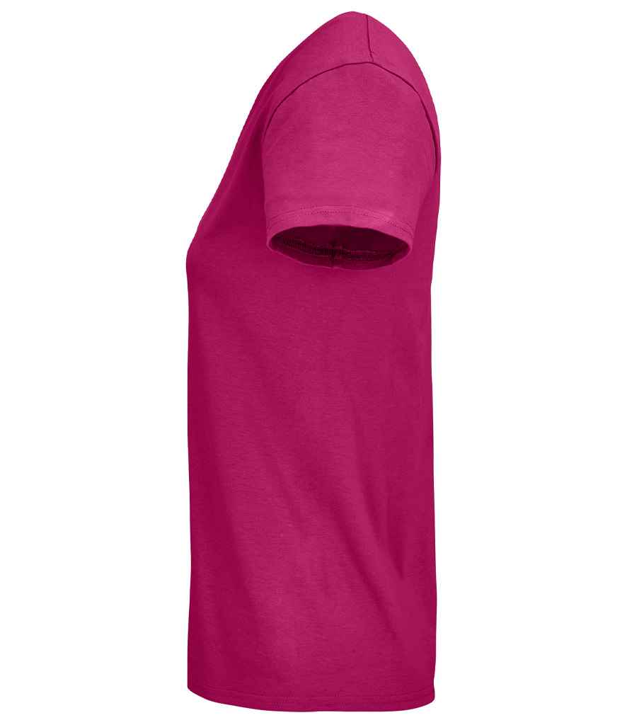 SOL'S Ladies Pioneer Organic T-Shirt in Fuchsia, side view