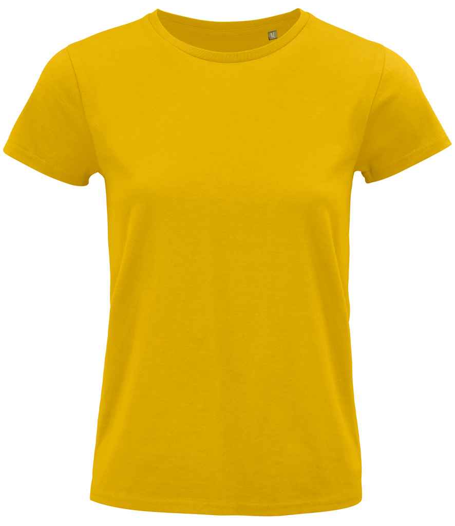 SOL'S Ladies Pioneer Organic T-Shirt in Gold, front view
